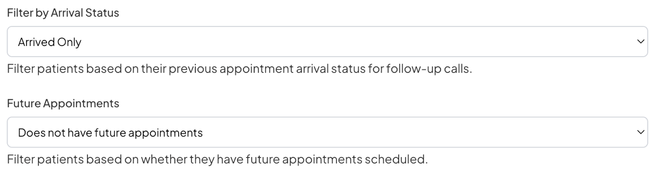 Recent appointment follow-up configuration